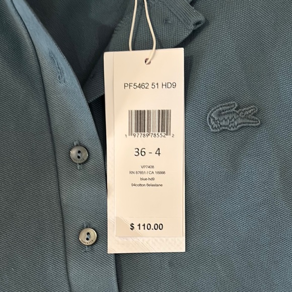 Lacoste Women's Teal Button Down Shirt slim fit 4 - Picture 3 of 3